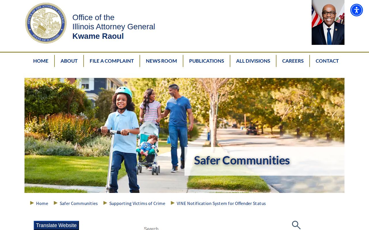Illinois Attorney General VINE custody notification information for Marshall County